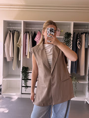 NIKKI GILET TAUPE