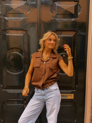FLEUR VEST BRUIN