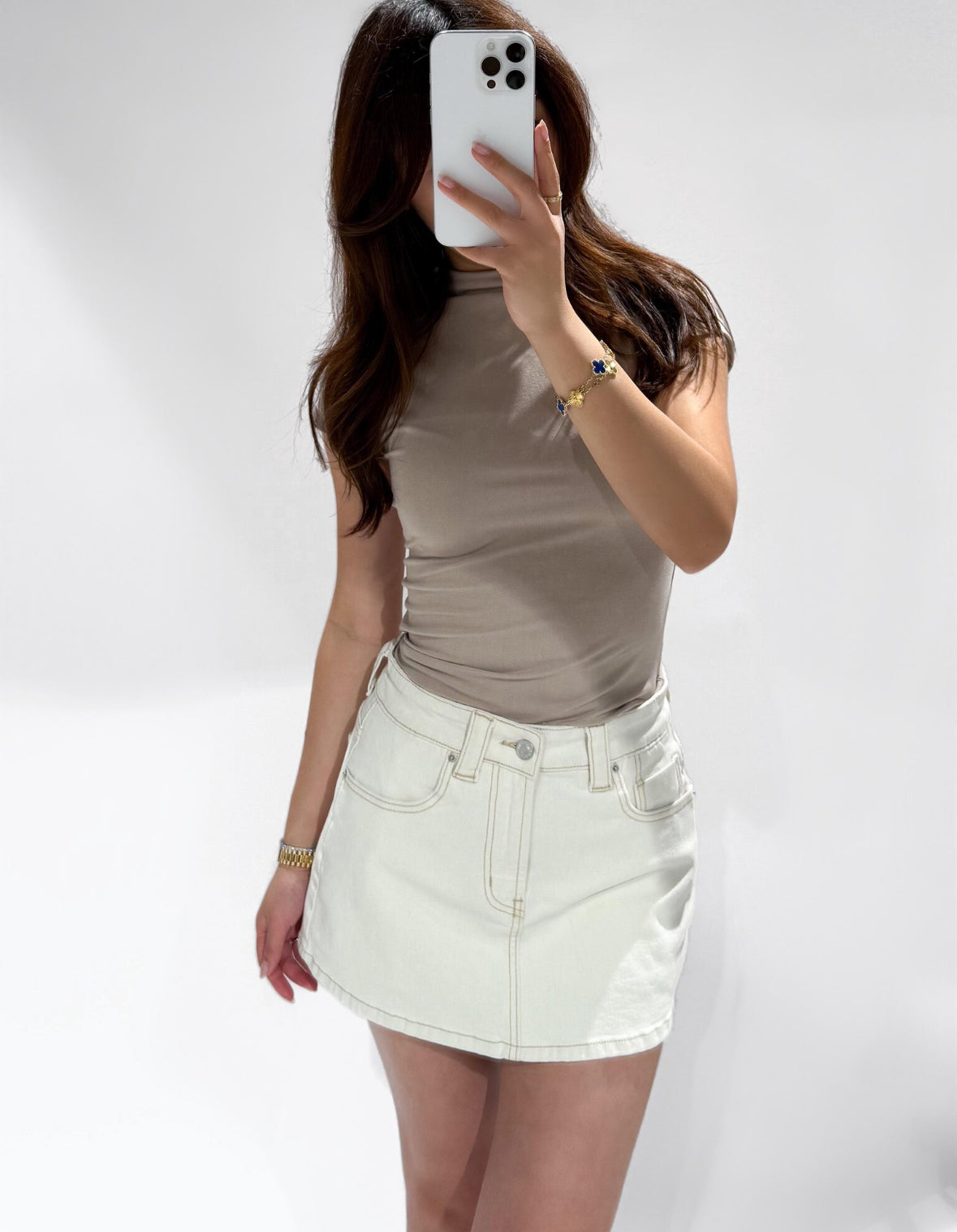 ZAAR DENIM SKORT BEIGE