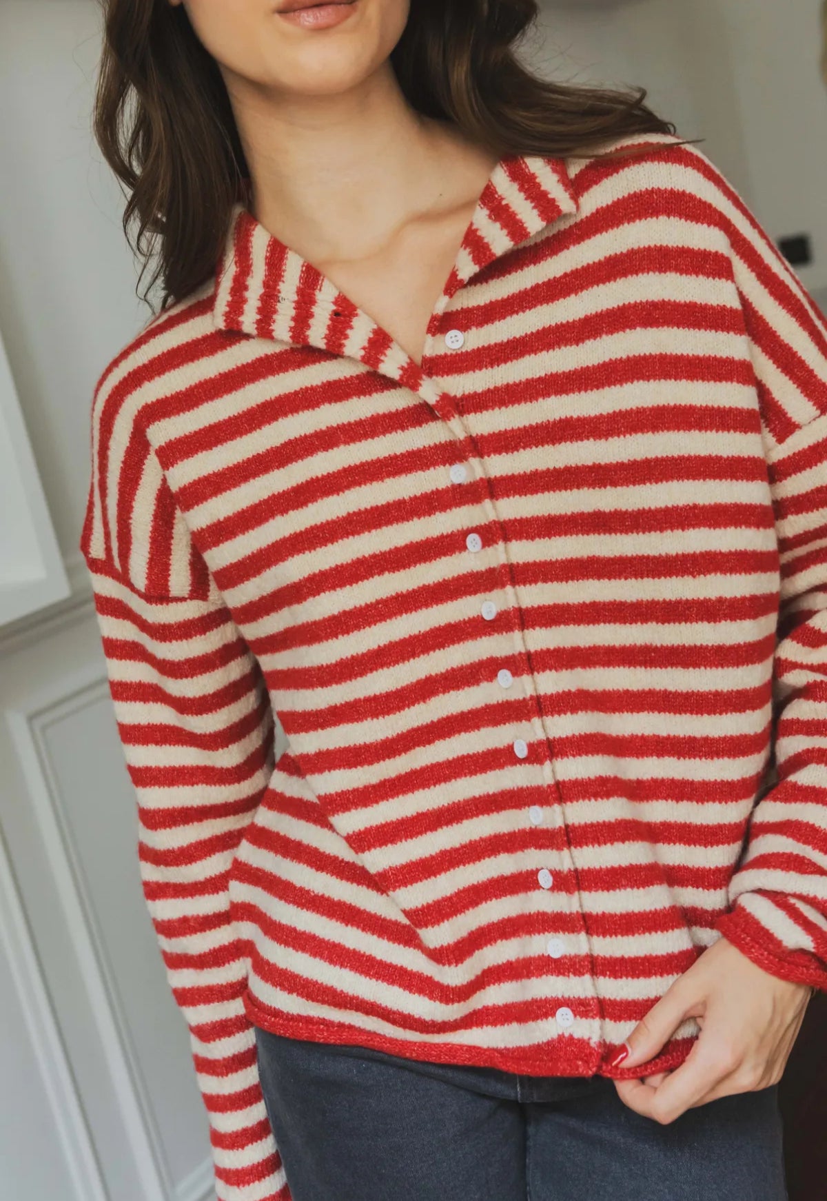 LIES CARDIGAN RED