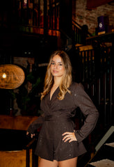 GLITTER PLAYSUIT BROWN