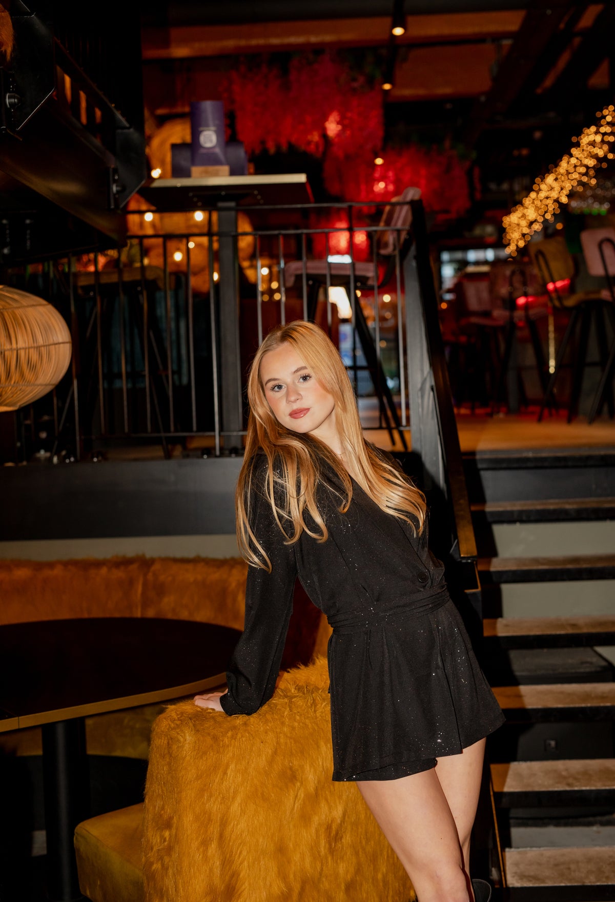 GLITTER PLAYSUIT BLACK