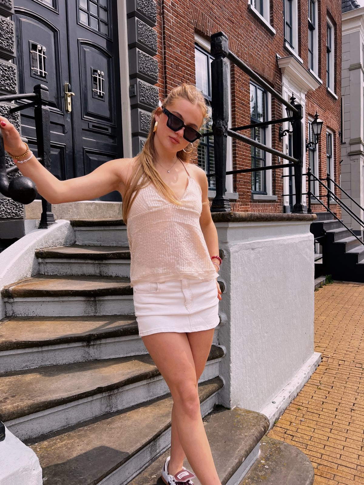 ZAAR DENIM SKORT BEIGE