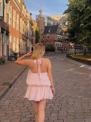 HALTER NECK DRESS ROZE